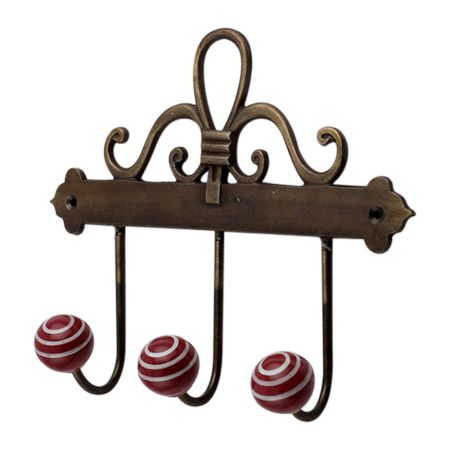 Cherry White Strip Ceramic Iron Hooks